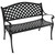 Sunnydaze 2-Person Black Checkered Cast Aluminum Outdoor Patio Garden Bench