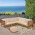 5-Piece Brown Contemporary Outdoor Furniture Patio Sectional Sofa Set - Beige Cushions