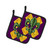 Caroline's Treasures 8133PTHD Mardi Gras Fleur de lis Purple Green and Gold Pair of Pot Holders , 7.5HX7.5W, multicolor
