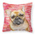 French Bulldog Love Fabric Decorative Pillow BB9775PW1818