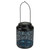 7" Black Integrated Floral LED Solar Outdoor Lantern with Handle
