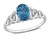 1 5/8 Carat (ctw) London Blue Topaz Ring in 10K White Gold with Diamonds - 08DLG1005533BTW-6