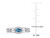 1/3 Carat (ctw) London Blue Topaz Link Ring in 10K White Gold with Diamonds - 08DLG1005562BTW-8