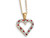 Natural Accent Ruby and Accent Diamond Heart Pendant Necklace in Sterling Silver with Chain