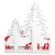 Reindeer Family with Glitter Trees Christmas Decoration - 11.5"