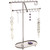  Necklace Holder Display Stand Jewelry Organizer Hanging Necklace Storage Rack, Sharisa Satin Nickel Silver