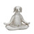 7" Silver Yoga Dog Figurine Tabletop Decor