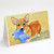 Corgi and Teddy Bear Greeting Cards and Envelopes Pack of 8 A7 Size 5x7 inch Blank Note Cards