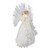 14" Lighted White Fiber Optic Floral Angel Christmas Tree Topper - Multi-Color LED Lights