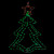 25” LED Green and Orange Rope Light Christmas Tree Window Decoration