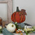 6.5" Orange Carved Wood Autumn Harvest Pumpkin Decoration