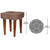 17.5" Brown Contemporary Dunhill Cloverleaf Boudoir Stool