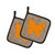Caroline's Treasures BB1047-BL-OR-PTHD Butterfly Faux Burlap and Orange   Pair of Pot Holders , 7.5HX7.5W, multicolor