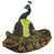 12" Blue and Green Contemporary Peacock Sculptural Dish