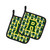 Caroline's Treasures CJ1075-RPTHD Letter R Football Green and Yellow Pair of Pot Holders , 7.5HX7.5W, multicolor