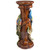 32.5" Brown and Blue Contemporary Peacock Accented Pedestal