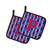 Caroline's Treasures CJ1076-PPTHD Letter P Football Harvard Crimson and Yale Blue Pair of Pot Holders , 7.5HX7.5W, multicolor
