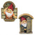 Set Of 2 Knothole Gnomes Hand Painted Outdoor Garden Tree Sculpture 9"