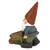 12" Gnome Pushing Wheelbarrow Hand Painted Garden Statue