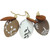 3ct Brown and White Painted Design Easter Egg Ornaments 2.25"