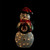 38" Lighted White and Red Tinsel Snowman with Wreath Outdoor Christmas Decoration