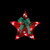 17" Pre-Lit Green and Red Hanging Christmas Star Window Decor with Bow