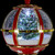 69" Lighted Red and Gold Musical Snowing Christmas Tree Round Street Lamp