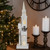 20.25" LED Lighted White Wooden Church Christmas Decoration