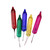 Set of 5 Multi-Color Push-In Mini Replacement Christmas Light Bulbs 2.5 Volt