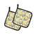 Caroline's Treasures BB7490PTHD Easter Basket and Eggs Pair of Pot Holders , 7.5HX7.5W, multicolor