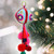 10.25" Blue and Red Ball with Pompoms Christmas Ornament