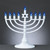 11.5" White and Blue Star of David Hanukkah LED Bulbs Electric Menorah
