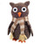 12.25" Brown and Beige Plush Plaid Owl Christmas Tabletop Figurine
