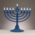 11.5" Blue and Clear Star of David Hanukkah LED Bulbs Menorah
