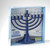 11.5" Blue and Clear Star of David Hanukkah LED Bulbs Menorah