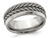 Mens Stainless Steel 9mm Beveled Pattern Band Ring - 88QGG00190GM-10