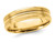 Ladies or Mens 14K Yellow Gold 6mm Fancy Satin Brush Wedding Band Ring