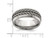 Mens Stainless Steel 9mm Beveled Pattern Band Ring - 88QGG00190GM-12