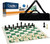 WE Games Complete Tournament Chess Set, Weighted Chess Pieces with Green Roll-up Chess Board and Travel Canvas Bag