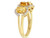 1.35 Carat (ctw) Madeira Citrine Three Stone Ring with Diamonds 1/5 Carat (ctw) in Yellow Plated Sterling Silver - 68DLG1004309CT-6