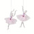 Dancing Ballerina Christmas Xmas Ornament A/2