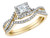 Infinity Princess Cut Diamond Engagement Ring & Wedding Band 2/3 Carat (ctw) in 14K Yellow Gold - 08GDG164766-8.5