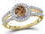 1.00 Carat (G-H Clarity I2-I3) Enhanced Champagne Diamond Engagement Ring in 10K Yellow Gold - 08GDG77679100-6.5