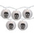 10-Count White and Black Skull Paper Lantern Halloween Lights, 8.5ft White Wire