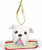 Bulldog Ornament White "Santa's Pals" With Personalizable Name Plate