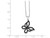 Black Accent Diamond Butterfly Pendant Necklace in Sterling Silver with Chain