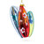 Surfing Boards Glass Christmas Ornament - CC-0286