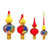 Nativity Scene on Matte Red Glass Christmas Tree Topper 11 Inches - BBB-309