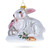 Mother and Baby Bunnies Glass Christmas Ornament - CC-0347