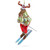 Reindeer Skiing Glass Christmas Ornament - CC-0320